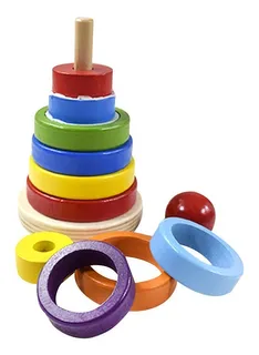 Torre Rompecabezas De Madera Multicolor Para Niños Log-on