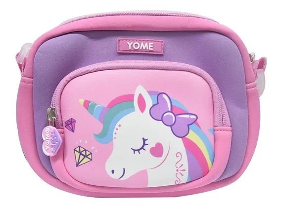 Bolsa Hombro Diseño Unicornio P/niñas Rosa Regalo Log-on 