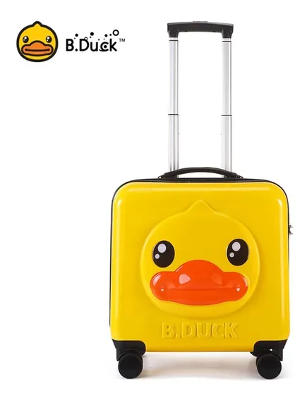 Bolso Maleta Cuadrada De Viaje Para Niños Cara Pato 18 