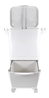 Bote Basura Transportable Practico Separaciones Blanco