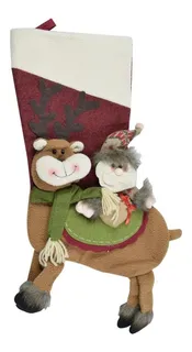 Bota Navideña Calcetín Reno Santa Regalos Juguetes Adorno