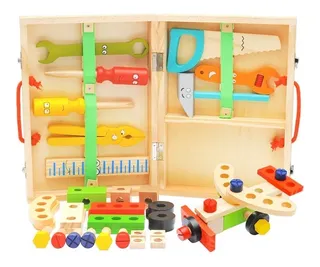 Caja Herramientas Juguetes Para Bebés Madera Log-on Toys