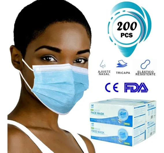 Tricapa 200 Piezas Cubrebocas Tapabocas Alm Termosellado
