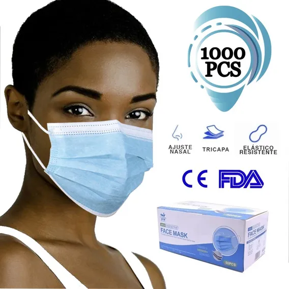 Termosellado Cubreboca 1000 Piezas Tapabocas Tricapa Log-on