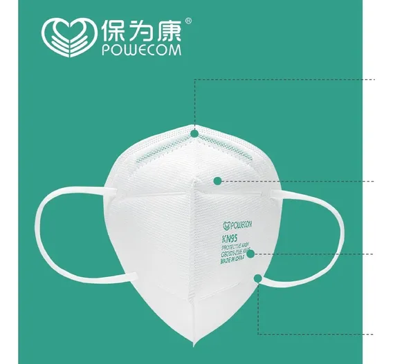 Powecom Cubrebocas 100 Piezas Kn95 Original Certificado Nyce